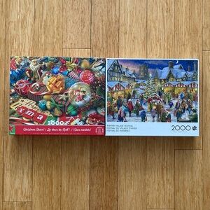 Christmas Puzzle Set - Festive and Winter Village Themes